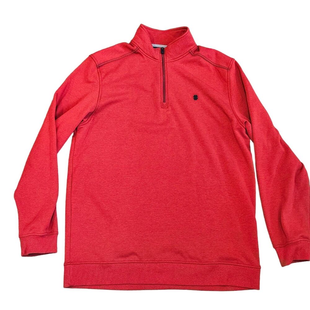 IZOD Advantage Performance Stretch Men's 1/4 Zip Red Mock Neck Pullover Size XLT